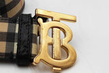 Burberry Check Belt With Gold Tone Tb Buckle Eb1024lxzdu