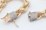 18k Yellow Gold Rope Chain With Diamond Clasp 273.3 Grams 21.5 In Eb0326lcxxzsa