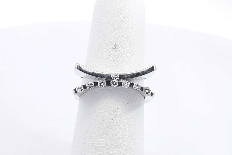 Approx. 0.24ctw Diamond Ring In 18k White Gold 9.1 Grams Size 5.5 Eb1124pwrsa