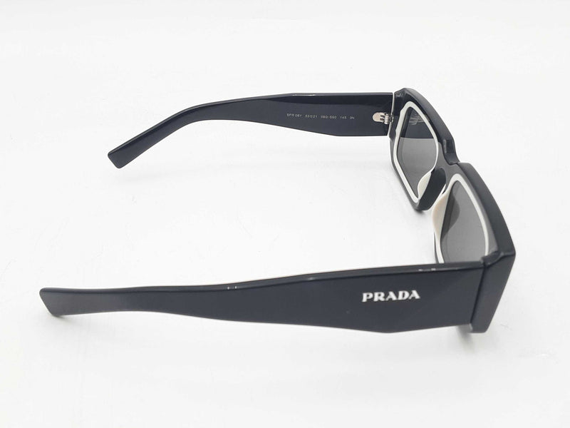 Prada Pr 06ys Symbole Rectangular Sunglasses In Black Sd0925izsa