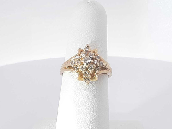 .22 Ctw Diamonds 14k Yellow Gold 4.2 Grams Ring Size 6 Sd0625lersa