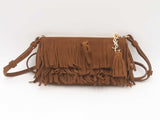 Yves Saint Laurent Suede Fringe Clutch Sd0625ocrsa