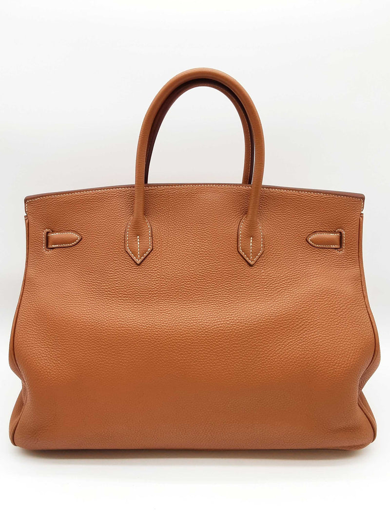 Hermes Birkin 40cm Gold Brown Togo Palladium Handbag Do1024erxzde