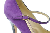 Yves Saint Laurent Tribute Mary Janes Purple Suede Pumps Size 37.5 Eb0926crsa