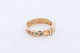 Green Gemstone Belt Ring In 14k Yellow Gold 3.9 Grams Size 6.5 Eb1024lxzsa