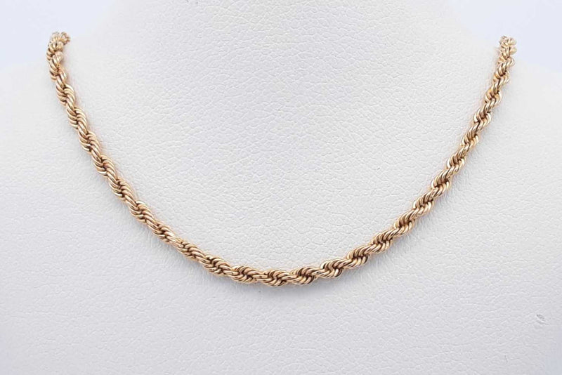 10k Yellow Gold Rope Chain 2.5 Grams 18.5 Inch Eb1024exsa