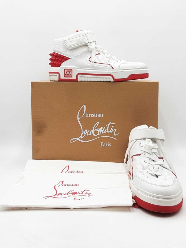 Christian Louboutin Astroloubi White Leather Sneakers Size Eu 45 Fw026467lrxdu