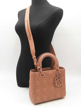 Christian Dior My Abc Dior In Matte Cannage-quilted Beige Leather Fw0926loxzdu