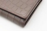 Yves Saint Laurent Grey Crocodile Embossed Leather Flap Wallet Eb0526lpxsa