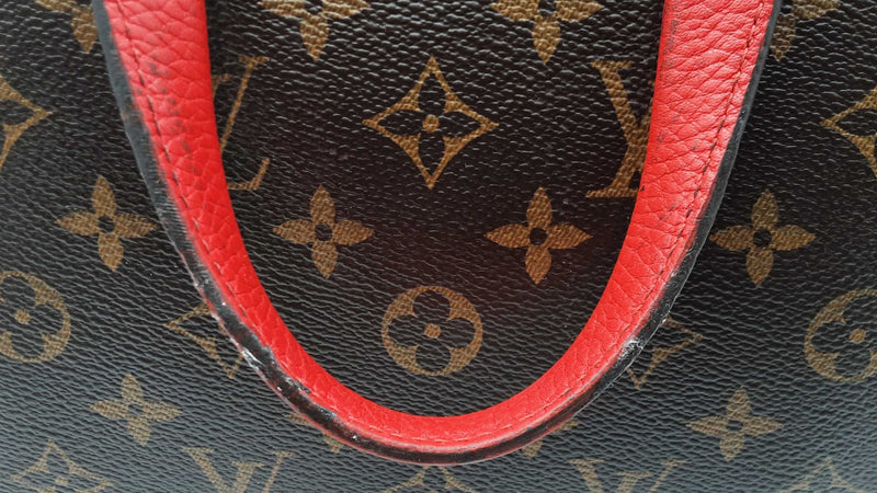 Louis Vuitton Retiro Handbag In Monogram Coated Canvas & Red Leather Fw0625wzxdu