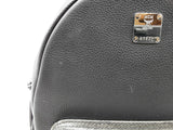 Mcm Stark Black Leather Gray Visetos Coated Canvas Backpack Do0726lxzde