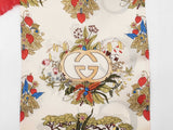 Gucci 100th Anniversary Double-sided Ivory & Red Silk Scarf Fw1225lzxdu