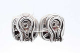 David Yurman Albion 925 Sterling Silver & 18k Yellow Gold Garnet Omega Back Earrings 17.8 Grams Eb1225lxzde