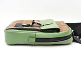 Coach Track Pack In Signature Canvas & Soft Khaki Green Leather Fw0926ezdu