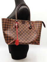Louis Vuitton Caissa Mm Cerise Damier Ebene Coated Canvas Tote Bag Fw0625roxdu