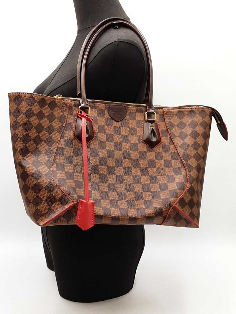Louis Vuitton Caissa Mm Cerise Damier Ebene Coated Canvas Tote Bag Fw0625roxdu
