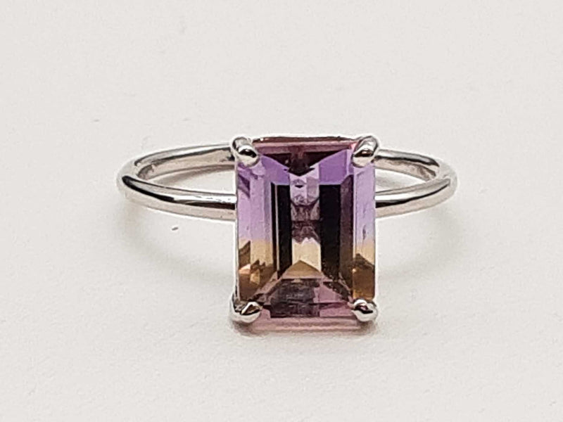 Ametrine 14k White Gold 2.1g Solitaire Ring Size 6 Do0525lxzde
