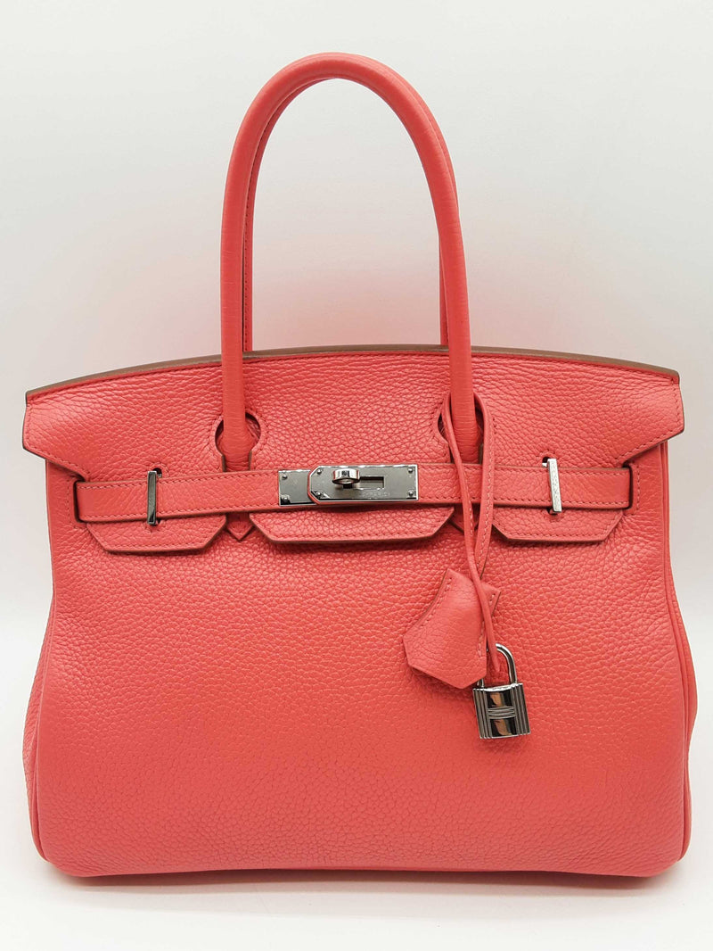 Hermes Birkin 30 Rose Jaipur Red Togo Palladium Handbag Do0724srxzde