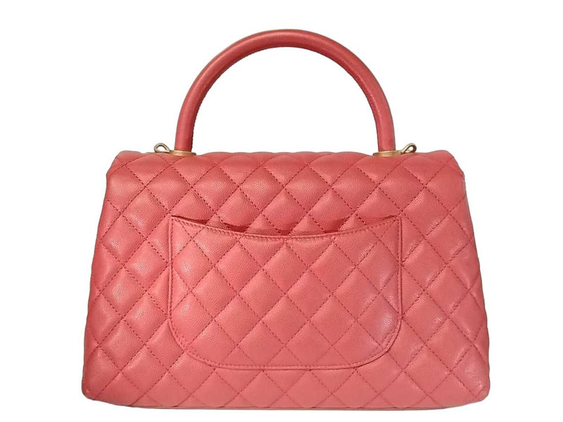 Chanel Red Caviar Large Coco Top Handle Red/ Handbag Jg0807rzxzmia