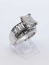 2.08 Cttw Mixed-cut Diamond & 10k White Gold Ring 8.6 Gram Size 7.75 Fw0625prxdu