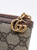 Gucci Ophidia Zip Wallet In Gg Supreme Coated Canvas & Brown Leather Fw1025ozxdu