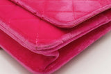 Chanel Hot Pink Quilted Velvet Wallet On Chain Eb0726lxxzsa