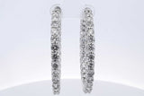 9.36ctw Diamond Inside Out Hoop Earrings 14k White Gold 23.7 Grams Eb0325rxxzsa