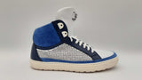 Versace Studded Blue & White Color Block High Top Sneakers Size 40 Fw1024irdu