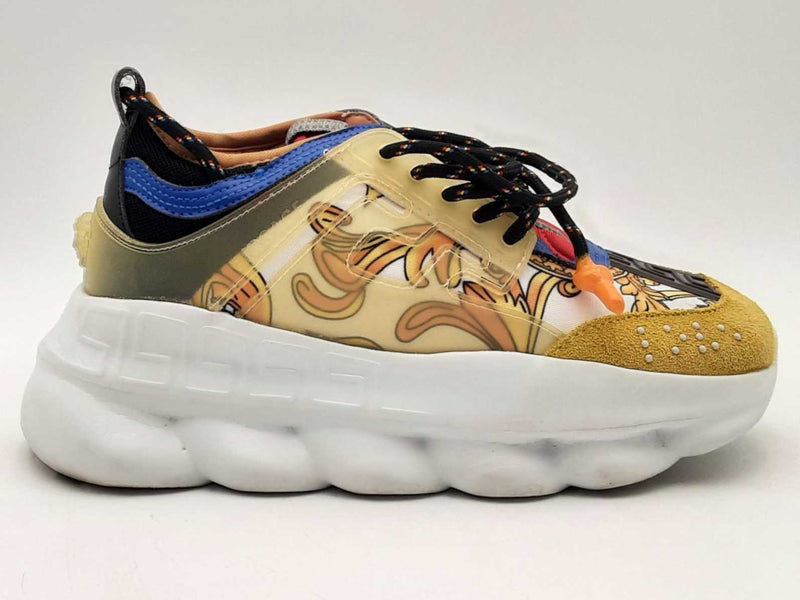 Versace Chain Reaction Gold Barocco Multi-color Shoes Size 38 Aa1125lzxsa