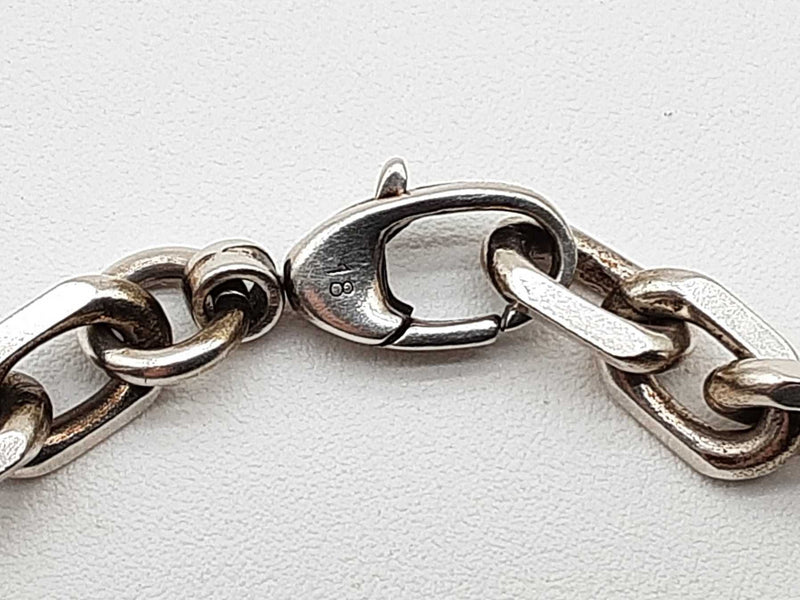 Gucci Gg Interlocking 0.925 Silver 19.7g Cable Chain Bracelet Size 18/ L 7 In Do0424lxzde