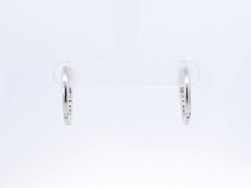 0.56 Cttw Diamond & 18k White Gold Latch-back Hoop Earrings 4.4 Gram Fw0925wzxdu