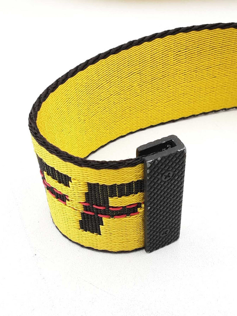 Off White C/o Virgil Abloh Industrial Belt In Yellow & Black Fw0925lxzdu