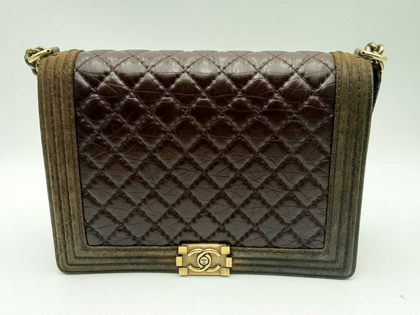 Chanel Aged Calfskin Nubuck Quilted Boy Flap Burgundy Sd0324lccrxzsa