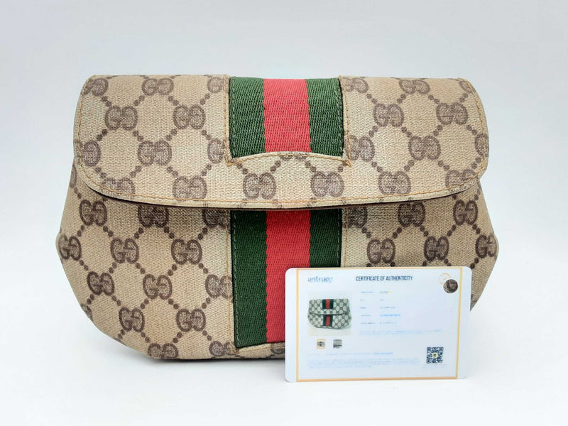 Gucci Gg Supreme Web Sherry Line Coated Canvas Clutch Bag Fw1124ixsa