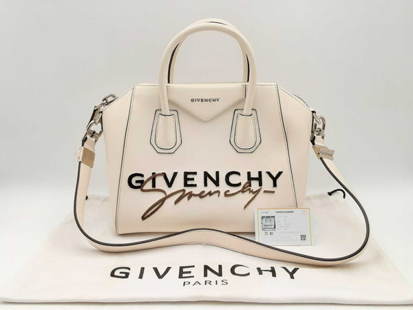 Givenchy Signature Logo Antigona White Calfskin Handbag Fw0125ixzsa