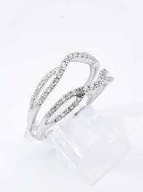 0.62 Cttw Diamond & 10k White Gold Enhancer Ring 3.8 Grams Size 8.5 Fw0426wzxdu
