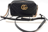 Gucci Black Quilted Chevron Leather Marmont Camera Crossbody Bag Eb1026oxzde
