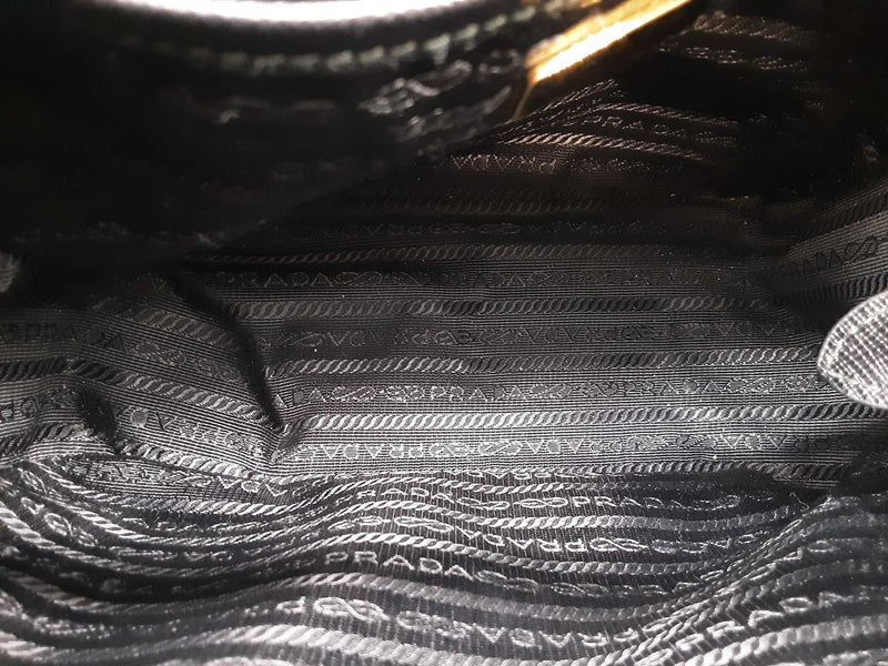 Prada Saffiano Trimmed Tessuto Nylon Black Handbag Sd0825pzxde