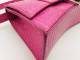 Balenciaga Hourglass Sling Crocodile-effect Leather Pink Handbag Aa0326erzsa