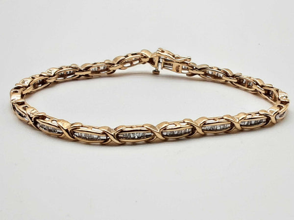 10k Yellow Gold 11.4g Diamond Tennis Bracelet 7 In Dorxzde 144020011032