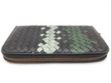 Bottega Veneta Intrecciato Black Green Leather Zippy Wallet Do0525cxde