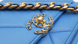 Chanel 19 Blue Quilted Lambskin Wallet On Chain Fw1124lcrxdu