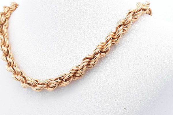 18k Yellow Gold Rope Chain 12.9 Grams 24 Inch Eb0924rxzsa