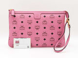 Mcm Stark Wristlet Pouch In Pink Visetos Coated Canvas Fw0525lrzdu