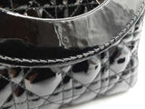 Christian Dior Lady Dior In Black Patent Cannage Leather Fw00825lzxzdu