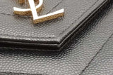 Yves Saint Laurent Cassandre Envelope Black Leather Chain Wallet Eb1026rxzsa