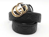 Gucci Guccirisma Leather Initial Belt Black Size 42-46 Aa0926ozxsa
