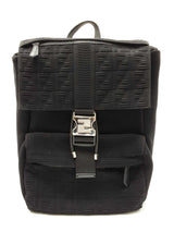 Fendi Fendiness Backpack In Black Ff Logo Jacquard Canvas & Leather Fw0626wzxdu
