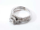 1.12 Cttw Diamond & 14k White Gold Princess-cut Halo Bridal Set 7.5 Grams Size 6.5 Fw0726crxdu