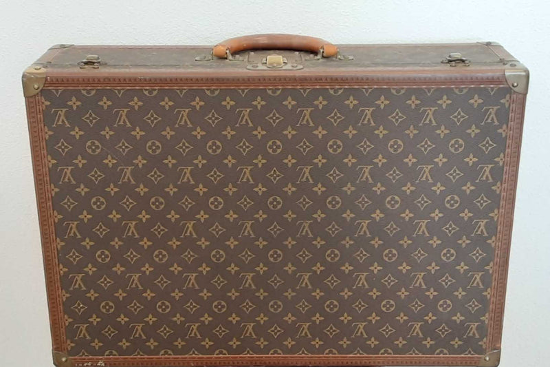 Louis Vuitton Monogram Hard Leather Alzer Travel Trunk Suitcase Eb0623pxxzdu